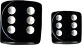 Opaque 12mm d6 with pips Dice Blocks(tm) (36 Dice) - Black/white
