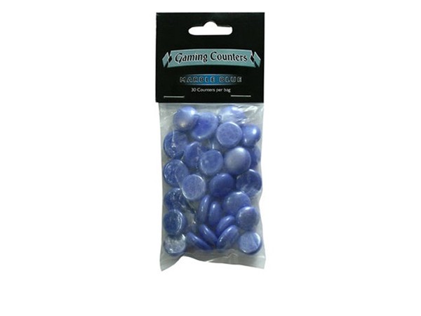 Gaming Counters - Arcane Tinmen - Dragon Shield -  30ct - Marble Blue