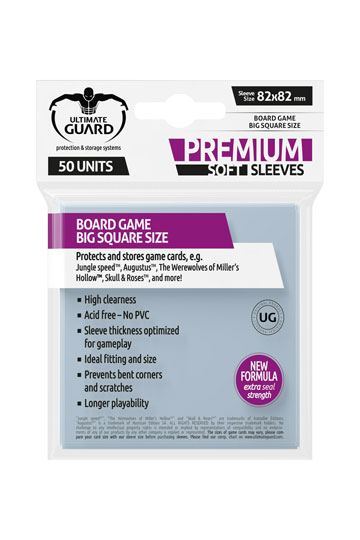 Ultimate Guard Premium Soft Sleeves for Board Game Cards Big Square (50)