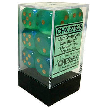 Chessex Borealis Light Green Set of 12 d6 Dice 
