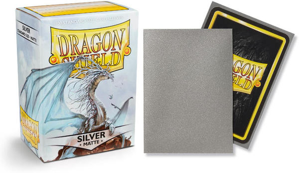 Dragon Shield (100) Protective Sleeves - MATTE Silver
