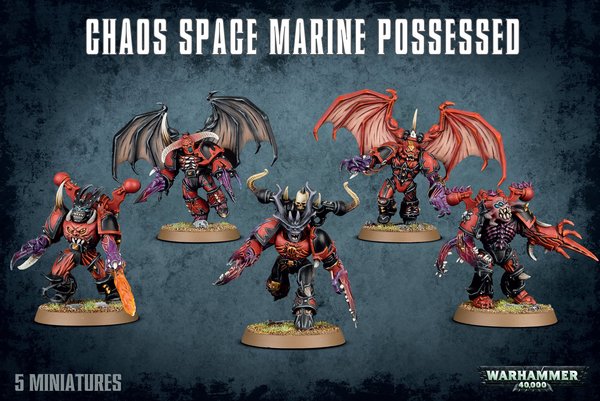 5x Chaos Space Marines Possessed Schulterpanzer C *BITS* 