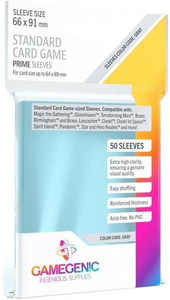 Gamegenic Prime Standard Card game Sleeves (Gray) 66x91