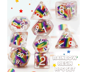 Rainbow Flag RPG Dice Set