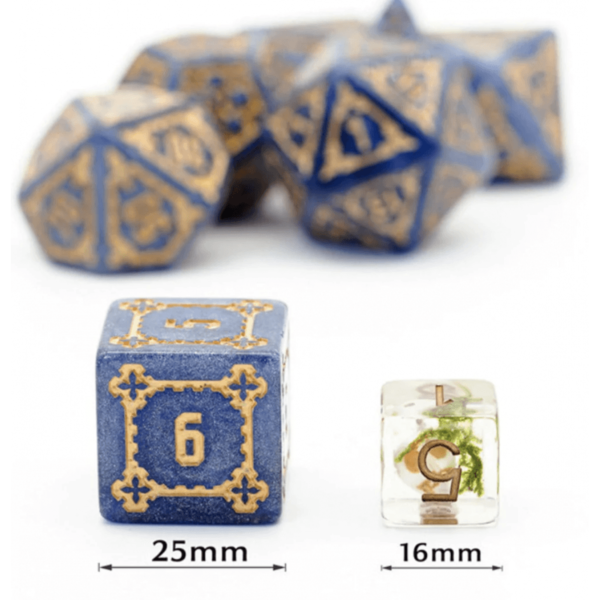 Huge Blue Castle Dice Set - 25mm